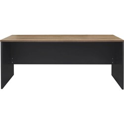 OM Premier Straight Desk W1200 x D600 x H720mm Regal Walnut and Charcoal