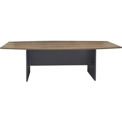 OM Premier Boardroom Table W2400 x D1200 x H720mm Regal Walnut and Charcoal