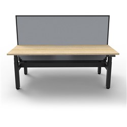 Rapidline B+2PWSCT1575 NO/BL Boost+Back To Back Workstation Natural Oak Top Black Base