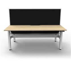 Rapidline B+2PWSCT1575 NO/WS Boost+Back To Back Workstation Natural Oak Top White Base