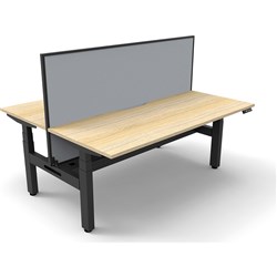 Rapidline B+2PWSCT1875 NO/BL Boost+Back To Back Workstation Natural Oak Top Black Base
