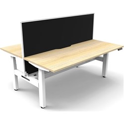 Rapidline B+2PWSCT1875 NO/WS Boost+Back To Back Workstation Natural Oak Top White Base