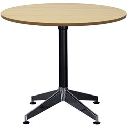 Rapidline Typhoon Round Table 750Hx900mmD Natural Oak Top Black Base