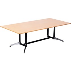 Rapidline Typhoon Boardroom Table 750Hx1200Wx2400mmD Beech Top Black Frame
