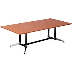 Rapidline Typhoon Boardroom Table 750Hx1200Wx2400mmD Cherry Top Black Frame
