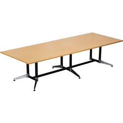 Rapidline Typhoon Boardroom Table 750Hx1200Wx3200mmD Beech Top Black Frame