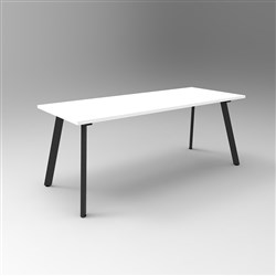 Rapidline Eternity Meeting Table 730Hx1800Wx750mmD Natural White Top Black Base