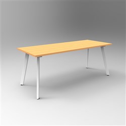 Rapidline Eternity Meeting Table 730Hx1800Wx750mmD Beech Top White Base