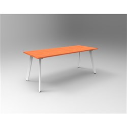 Rapidline Eternity Meeting Table 730Hx1800Wx750mmD Cherry Top White Base