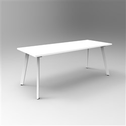 Rapidline Eternity Meeting Table 730Hx1800Wx750mmD Natural White Top White  Base