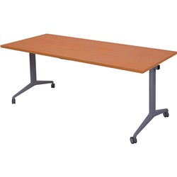 Rapidline Flip Top  Table 730Hx1500Wx750mmD Cherry Top Silver Frame