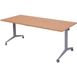 Rapidline Flip Top  Table 730Hx1800Wx750mmD Beech Top Silver Frame