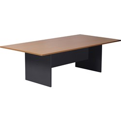 Rapidline Rectangle Boardroom Table 730Hx1200Wx2400mmD Beech Top Ironstone Base