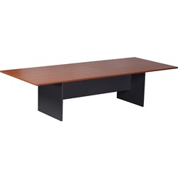 Rapidline Rectangle Boardroom Table 730Hx1200Wx2400mmD Cherry Top Ironstone Base