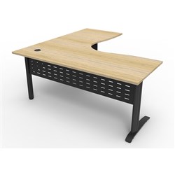 APOLLO Corner Workstation 1800Wx1800mmW 750MM DEEP Natural Oak & Black