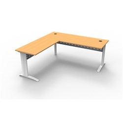 Rapidline Span Desk and Return 1800W Beech & White