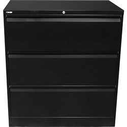 Rapidline GO Lateral Filing  Cabinet 3 Drawer 1016Hx900Wx473mmD Black