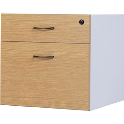 Logan Fixed Pedestal Lockable 1 Standard and 1 Filing Drawer White & Oak 476W x 470D x 450m