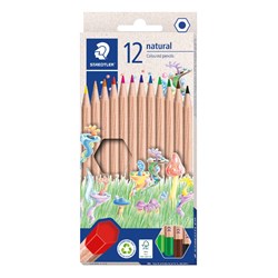 STAEDTLER NATURAL COLOURED PENCILS ASST PACK 12