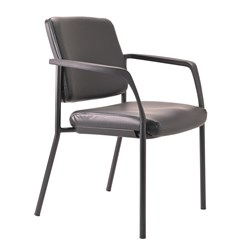 Buro Lindis 4 Leg Chair With Arms Black PU Seat And Back Black Frame