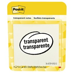 Post-it Super Sticky Notes 73 x 73mm Transparent Pack Of 36 Sheets