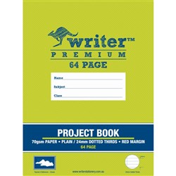 Writer Premium Project Book 330 x 240mm 64 Page Plain/24mm Dotted Thirds + Margin Clouds