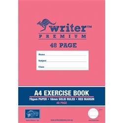 WRITER PREMIUM A4 48PG 18mm RULED EXERCISE BOOK