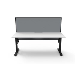 Rapidline Halo Static Single Sided Workstation + Screen 1800Wx750Dx1330mmH White/Black