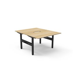 Rapidline Halo Static Back To Back Workstation 2 Person 1200Wx1500Dx730mmH Oak/Black