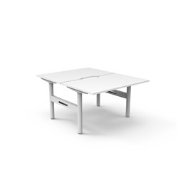 Rapidline Halo Static Back To Back Workstation 2 Person 1200Wx1500Dx730mmH White/White