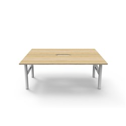 Rapidline Halo Static Back To Back Workstation 2 Person 1800Wx1500Dx730mmH Oak/White