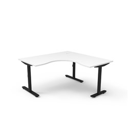 Rapidline Halo Static Corner Workstation 1500/1500W x 750D x 730mmH White/Black