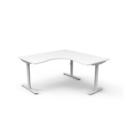 Rapidline Halo Static Corner Workstation 1500/1500W x 750D x 730mmH White/White