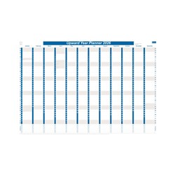 Upward Dated Year Wall Planner 1005 x 685mm Blue