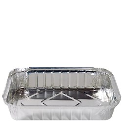 Capri Foil Containers Rectangular Large Catering 1730ml Silver Carton Of 100