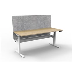 Rapidline Boost+ Workstation + Grey Eco Screen + Cable Tray 1800Wx750Dx620-1270mmH Oak/Wht