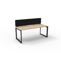Rapidline Deluxe Infinity Desk Loop Leg Single Sided + Black Eco Screen 1800Wx730mmH Oak/Bl