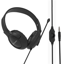 Verbatim Headset With Noise Cancelling Boom Microphone And Audio Jack Black