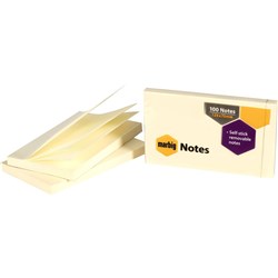 MARBIG NOTES REPOSITIONAL 75 x 125mm YELLOW PKT12