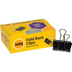 MARBIG FOLD BACK CLIP 50MM PKT12