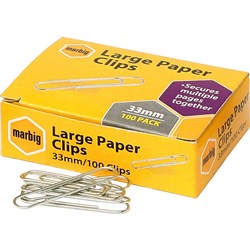 MARBIG PAPER CLIP 33MM LARGE PKT