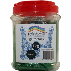 RAINBOW GLITTER BULK 1 KG JAR Green