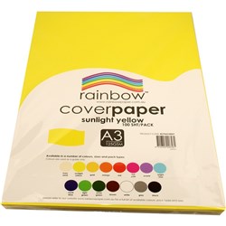 RAINBOW COVER PAPER 125GSM A3 Sunlight Yellow