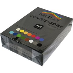 RAINBOW COVER PAPER 125GSM A4 BLACK