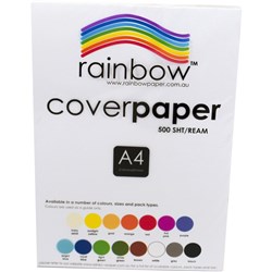 RAINBOW COVER PAPER 125GSM A4 WHITE PK500 SHTS
