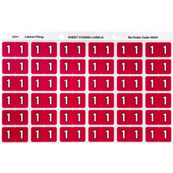 AVERY NUMERIC CODING LABEL 1 Side Tab 25x38mm Magenta