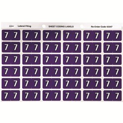 AVERY NUMERIC CODING LABEL 7 SIDE TAB 25 x 38mm PURPLE