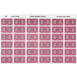 AVERY NUMERIC CODING LABEL 8 Side Tab 25x38mm Mauve