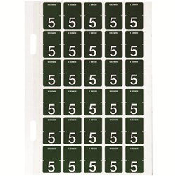 Avery Numeric Coding Label 5 Top Tab 20x30mm D Green Pack of 150