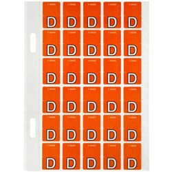 Avery Alphabet Coding Label D Top Tab 20x30mm D Orange Pack of 150